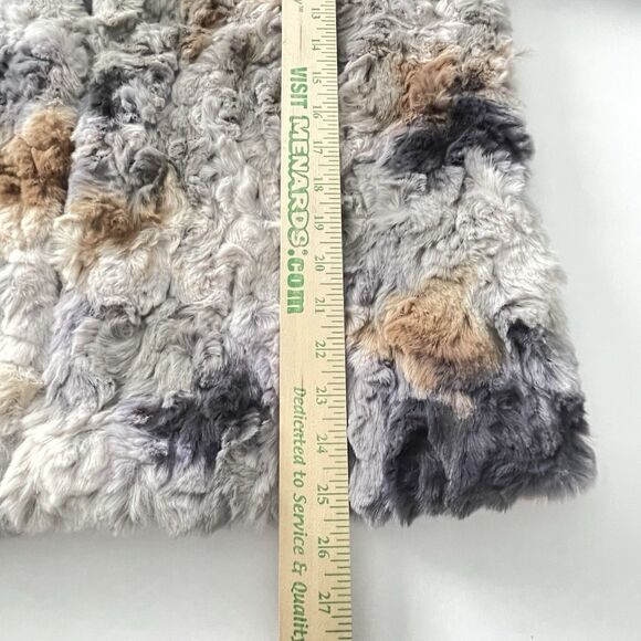 Faux Fur Coat Size M Joh Hook Closure Faux Fur Lilac Gray Cream Brown Fuzzy - Picture 12 of 16